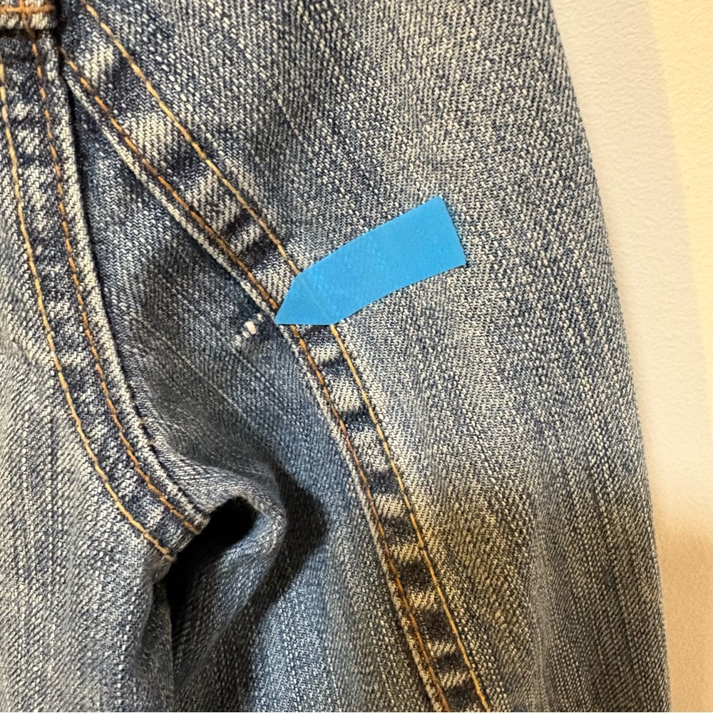 Y2K Fitted Denim Jacket 100% Cotton Cropped Jean Jacket Women’s Small - Picture 3 of 6